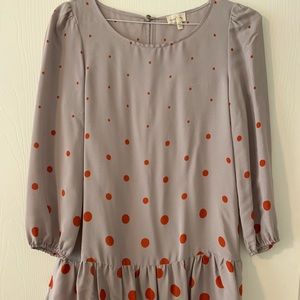 Anthropologie Lavender Polka Dot Dress